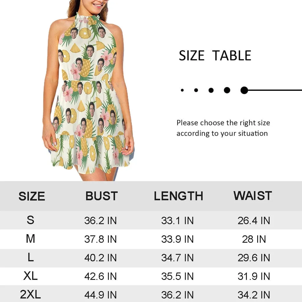 Custom Face Newspaper Women's High Neck Sleeveless Off-shoulder Casual Dress