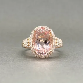 Estate 14K R Gold 5.69ct Morganite & 0.14ctw I-J/SI1-I1 Diamond Ring