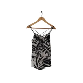 Express Black and White Printed Criss Cross Sleeveless Top | Brand New |