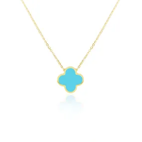 Extra Large Turquoise Single Clover Necklace