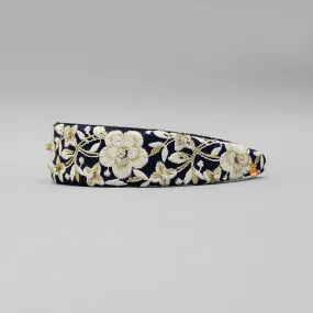 Fancy Navy Blue Zari Embroidered Hair Band