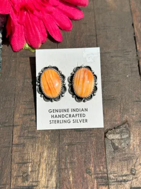 Fancy Spiny Orange Studs- A