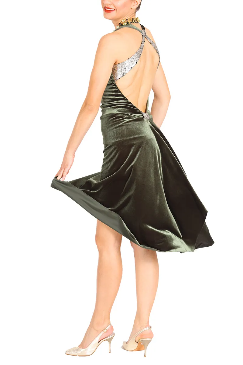 Fedra Velvet Milonga Dress With Open Back