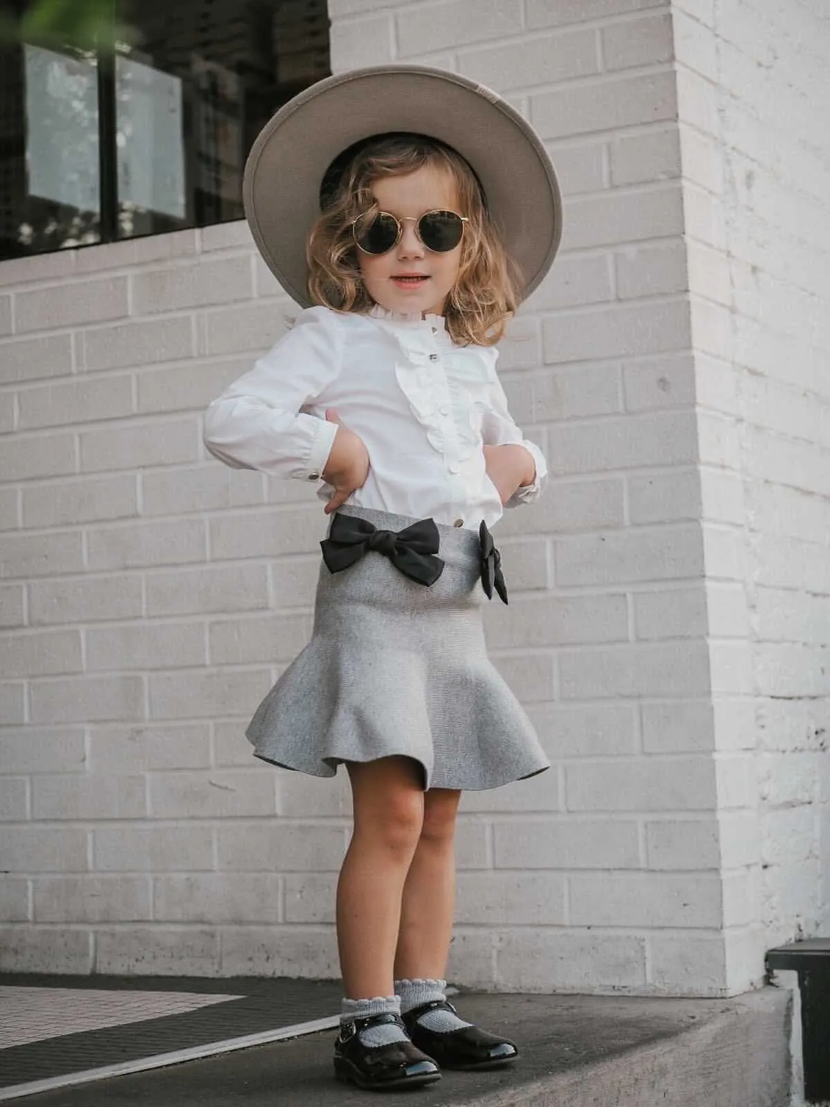 Flare Skirt with Satin Bows