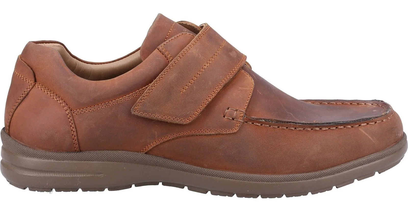 Fleet & Foster David Mens Leather Touch-Fastening Casual Shoe