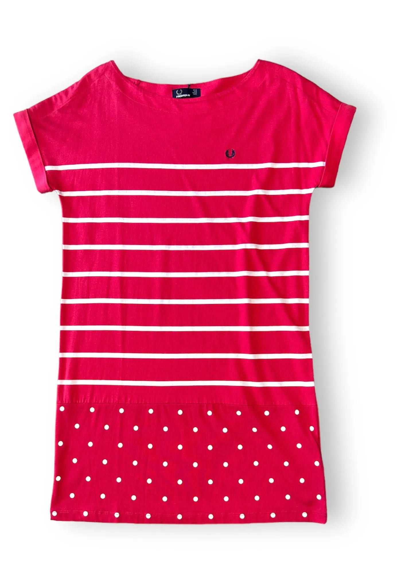 FRED PERRY Polka Dot & Stripe Jersey Dress