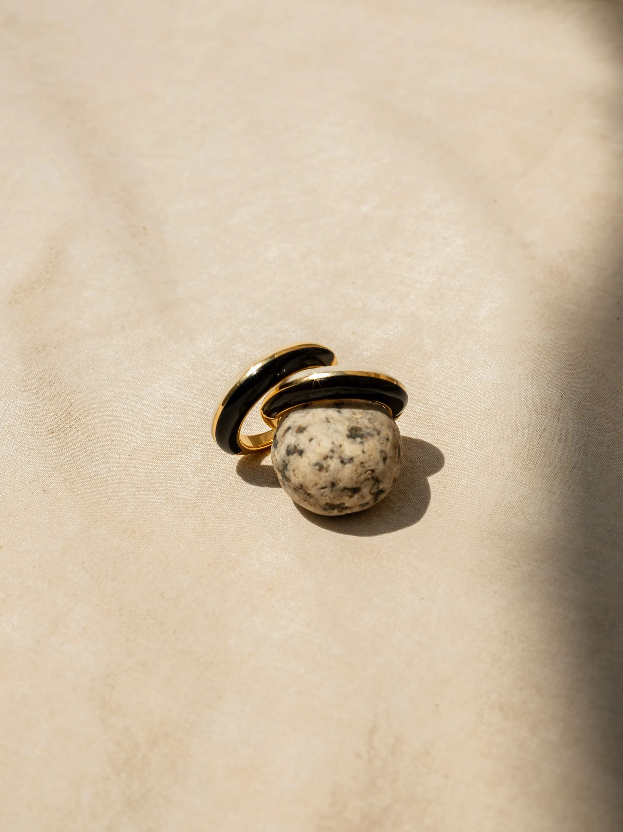 Gold-Vermeil bone & horn ring / DISC