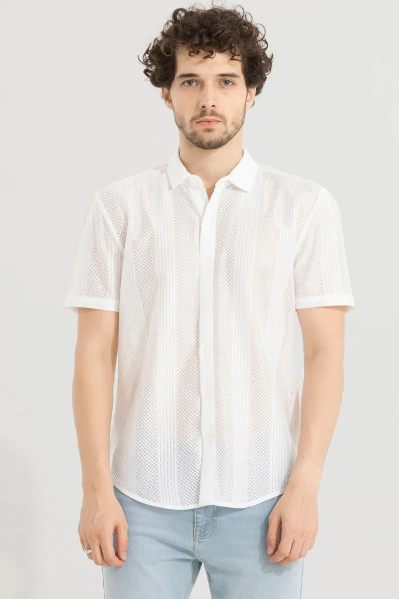 Hawaiian Hakoba Combination White Shirt