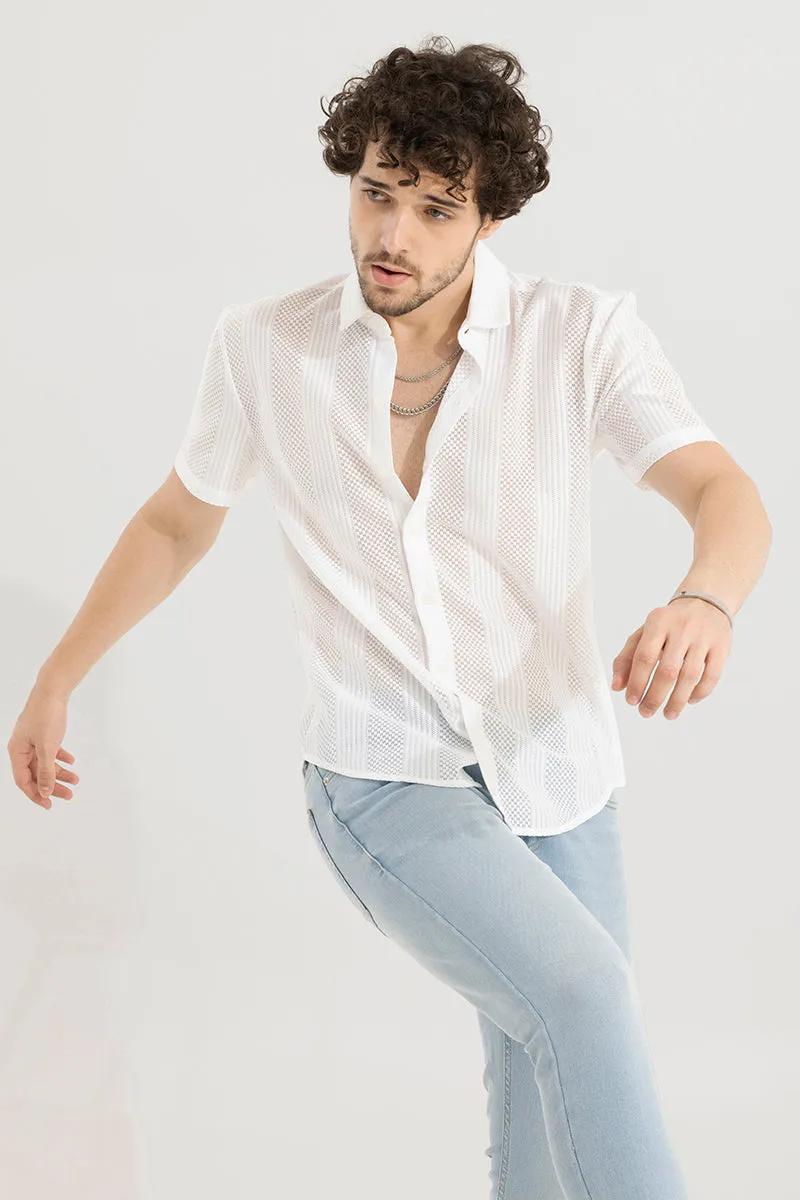 Hawaiian Hakoba Combination White Shirt