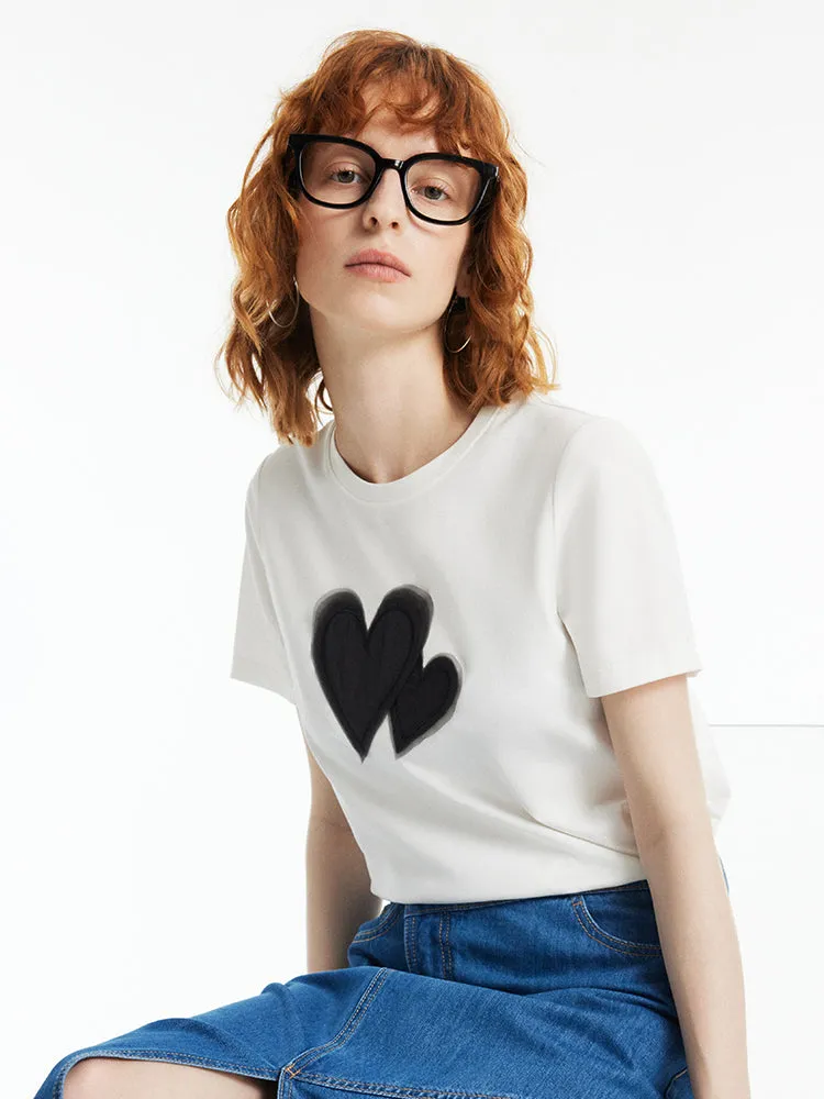 Heart Printed Women T-Shirt