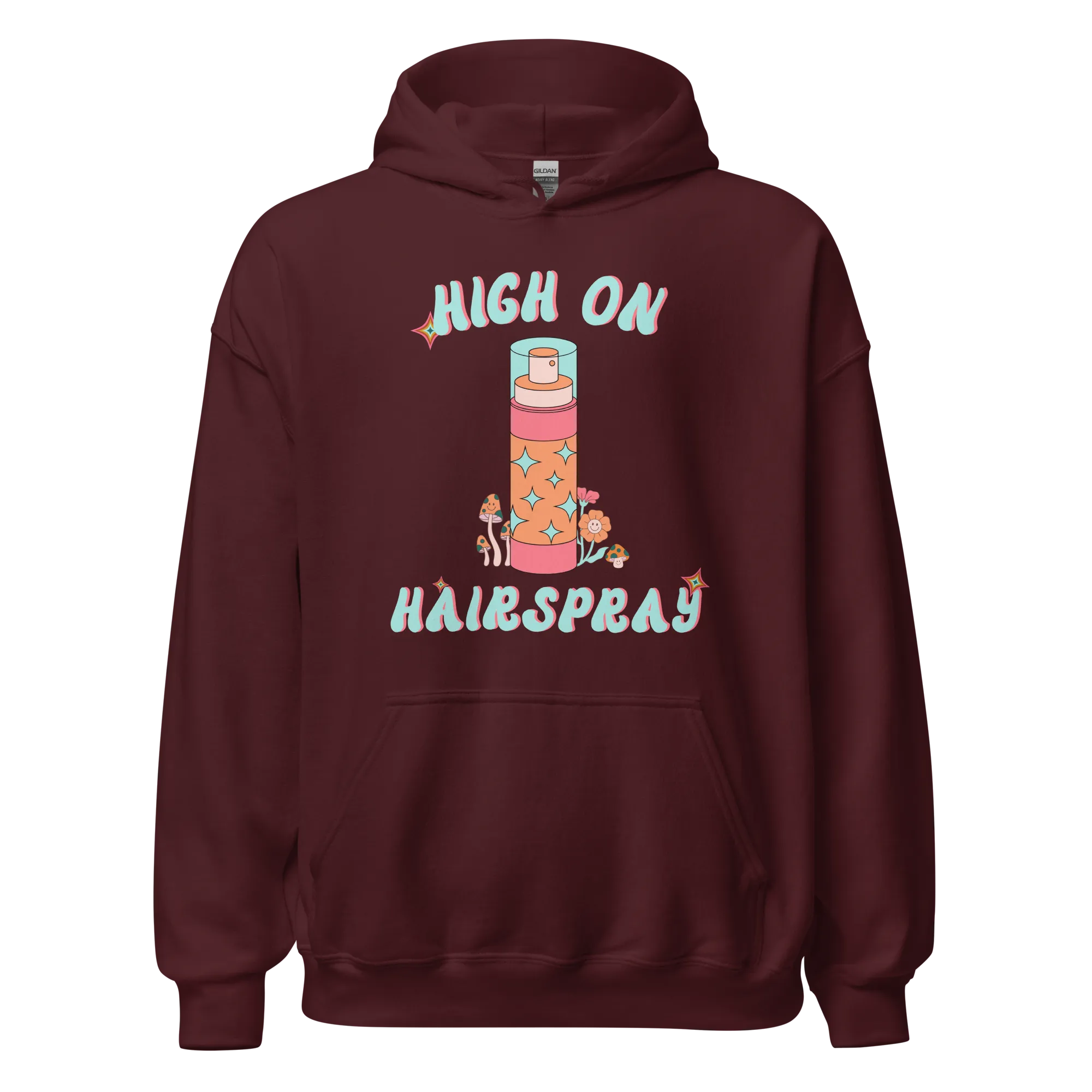 High On Hairspray Retro Unisex Drawstring Hoodie