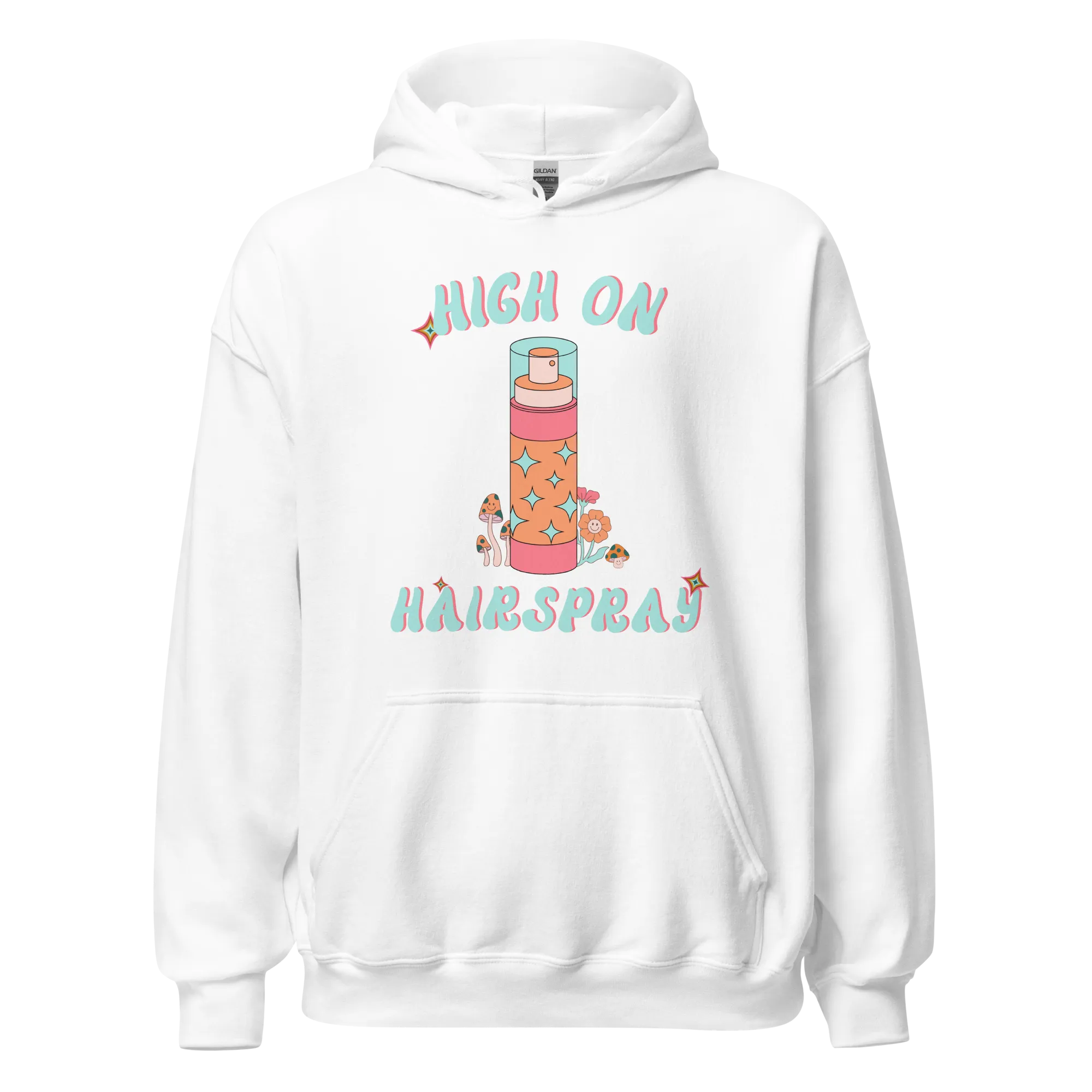 High On Hairspray Retro Unisex Drawstring Hoodie