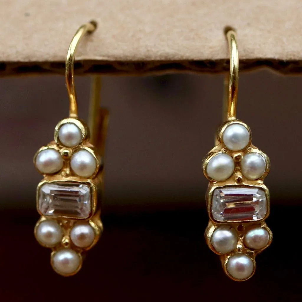 Highbury 14k Gold, Cubic Zirconia and Pearl Earrings