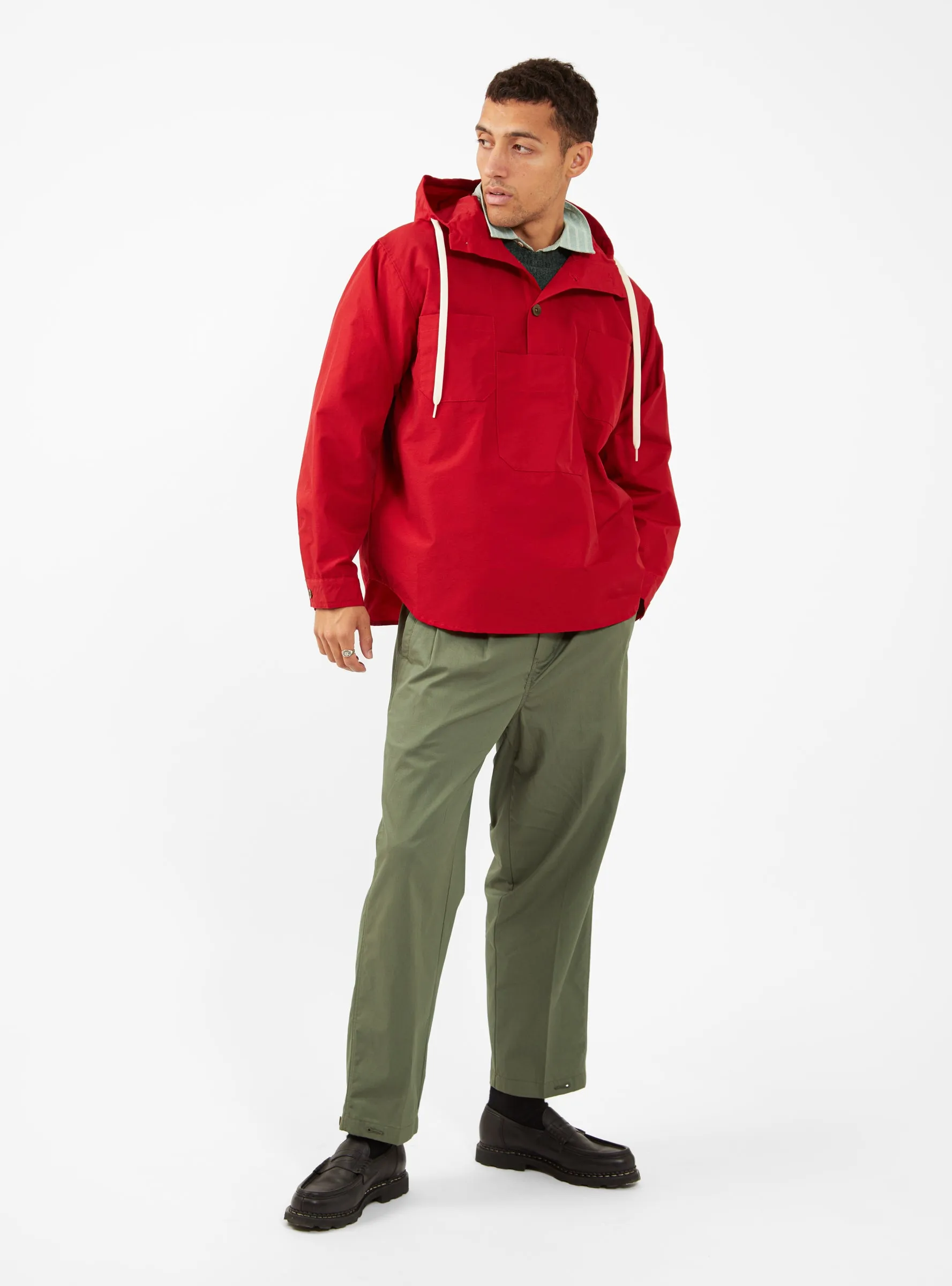 Hooded Smock Red