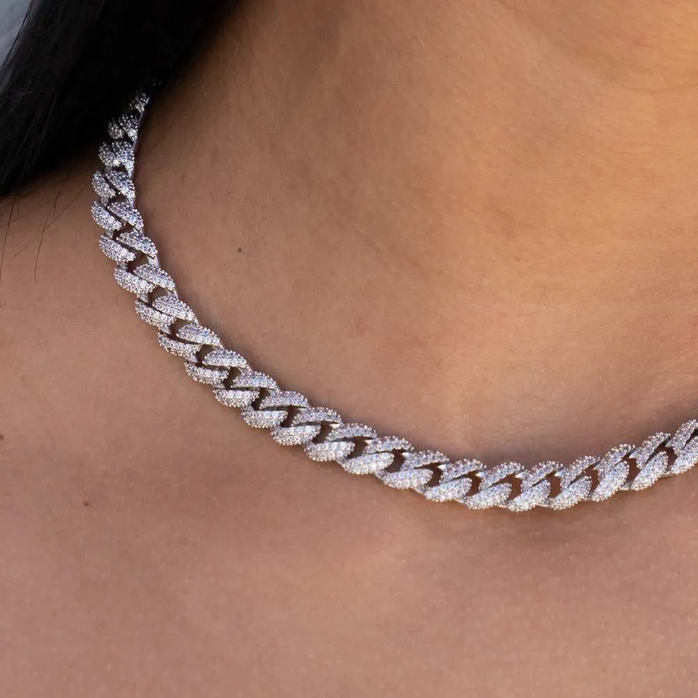 Iced Cuban Necklace in White Gold - 8.5mm