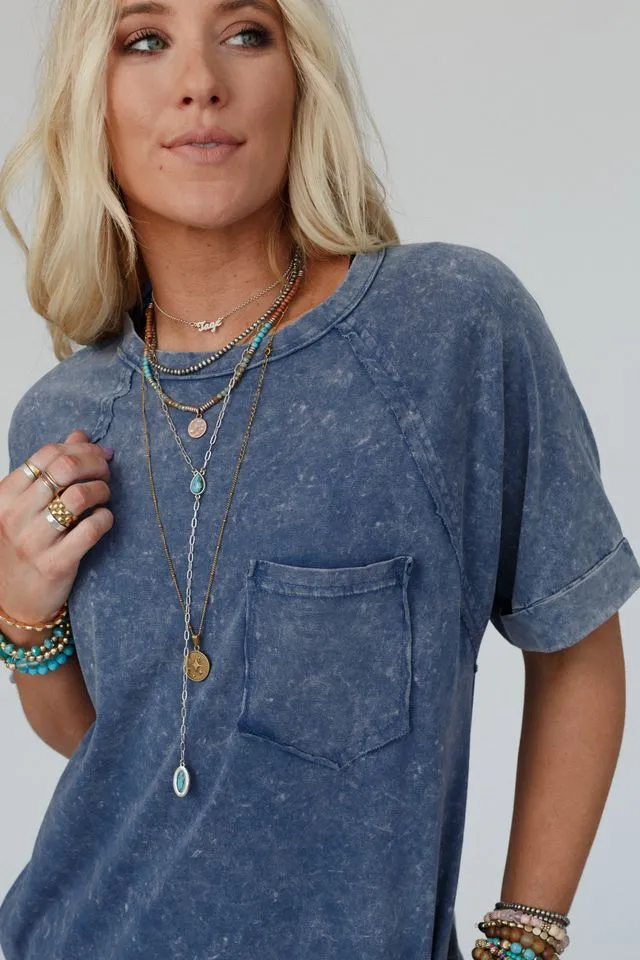 Indy Pocket Tee Dress - Denim