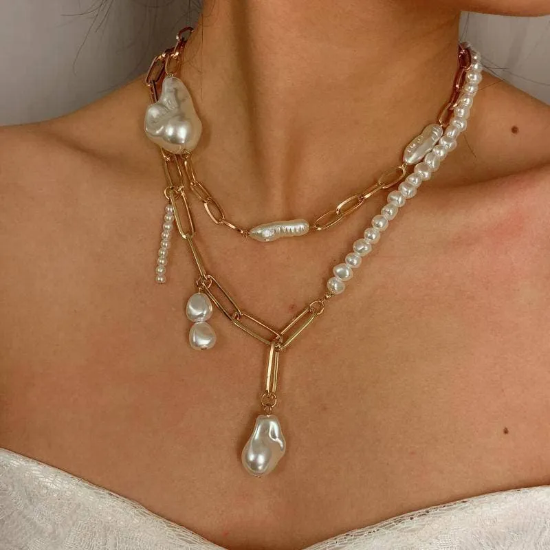 Irregular Faux Pearl Necklace