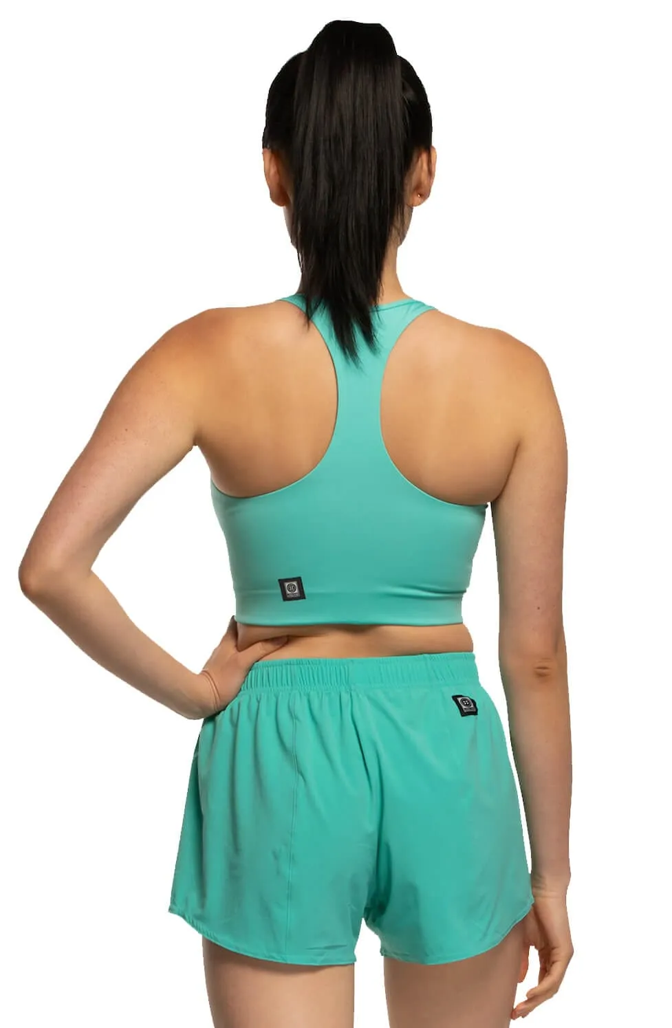 Janie High Waisted Run Short - Turquoise