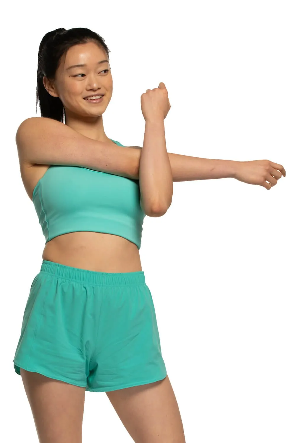 Janie High Waisted Run Short - Turquoise