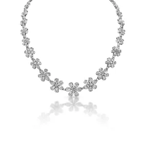 Jaylani 13 Carat Round Brilliant Diamond Necklace in 14k White Gold