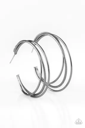 Jumpin Through Hoops Black-Earrings