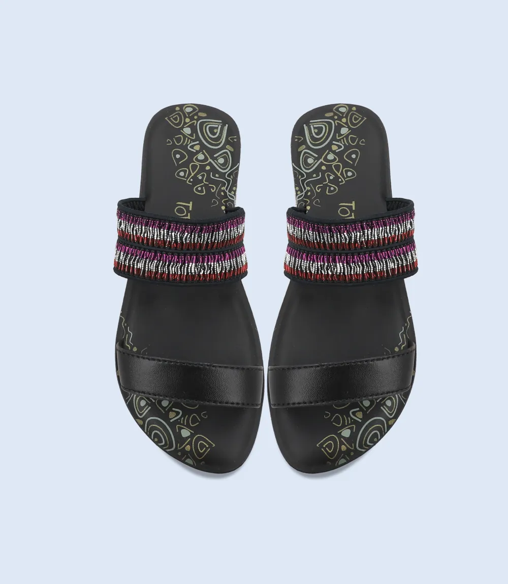 KG0135-BLACK-Girls Slippers