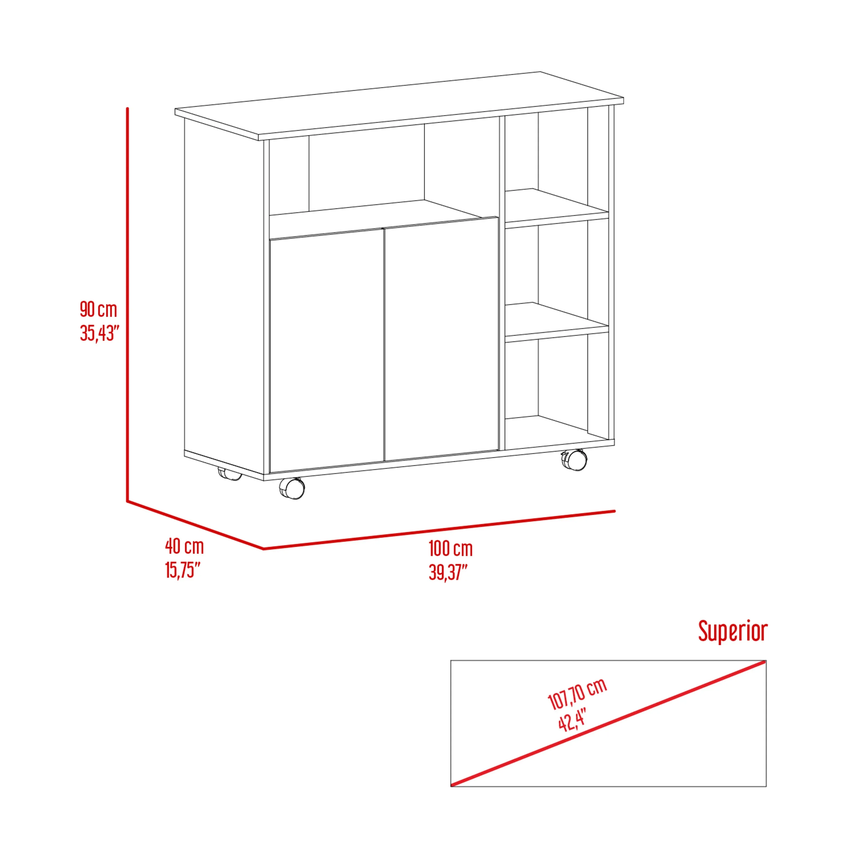 Kitchen Island Kamkacht Cabinet 4 Open Shelves Light Oak/White