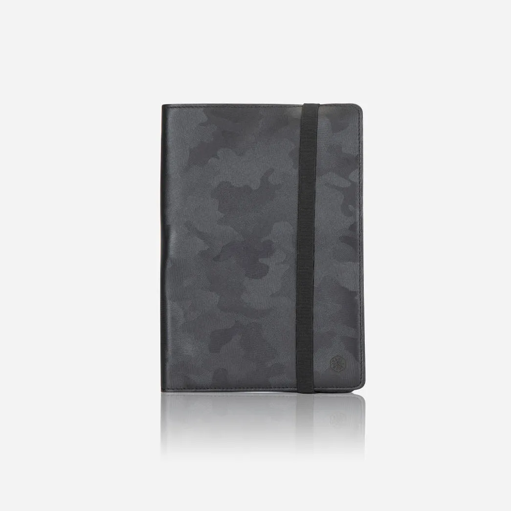 Leather A5 Notebook Cover, Black Camo