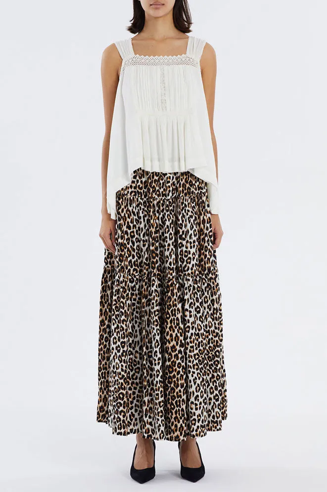 Lollys Laundry Sunset Nederdel - Leopard Print