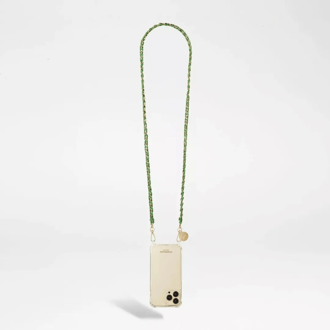 LOU PHONE CHAIN GREEN GOLD