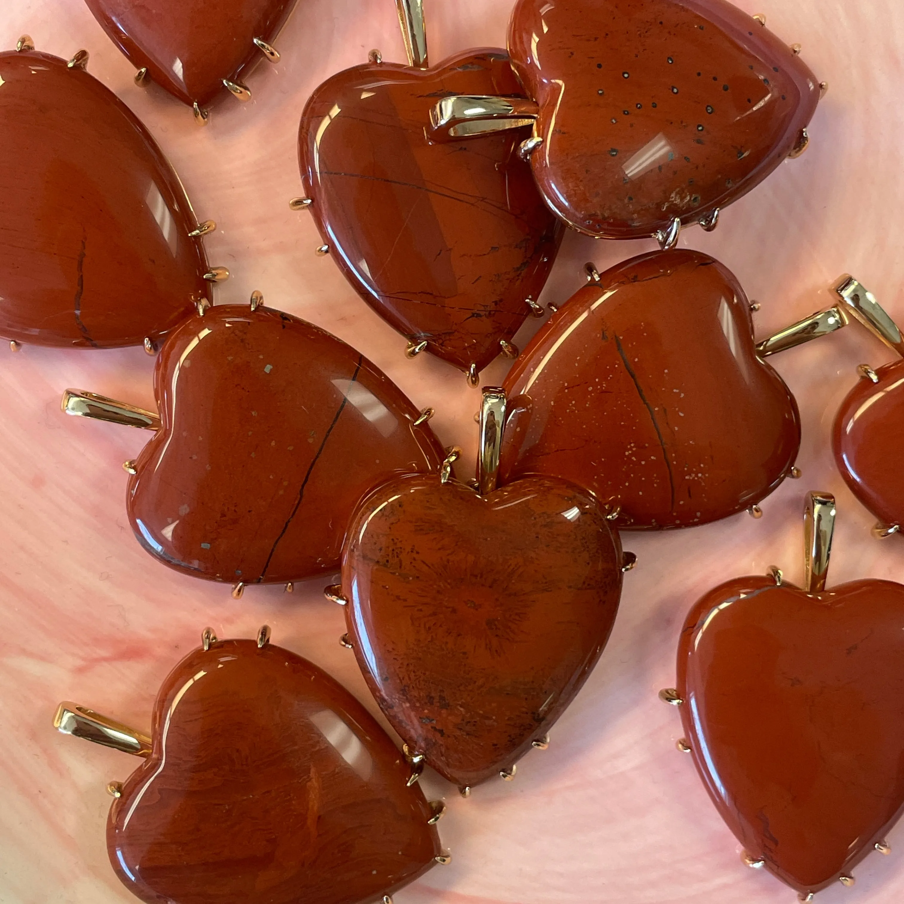 LOVE Carry Your Heart Pendant in Red Jasper