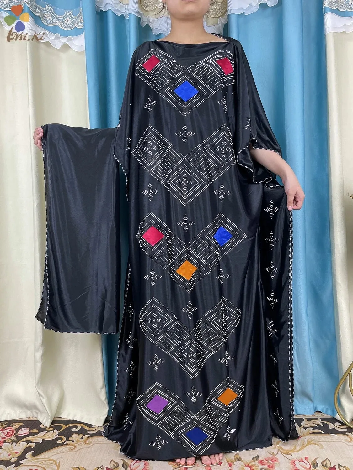 Luxurious New African Abaya: Muslim Prayer Clothing for Women with Exquisite Inlays