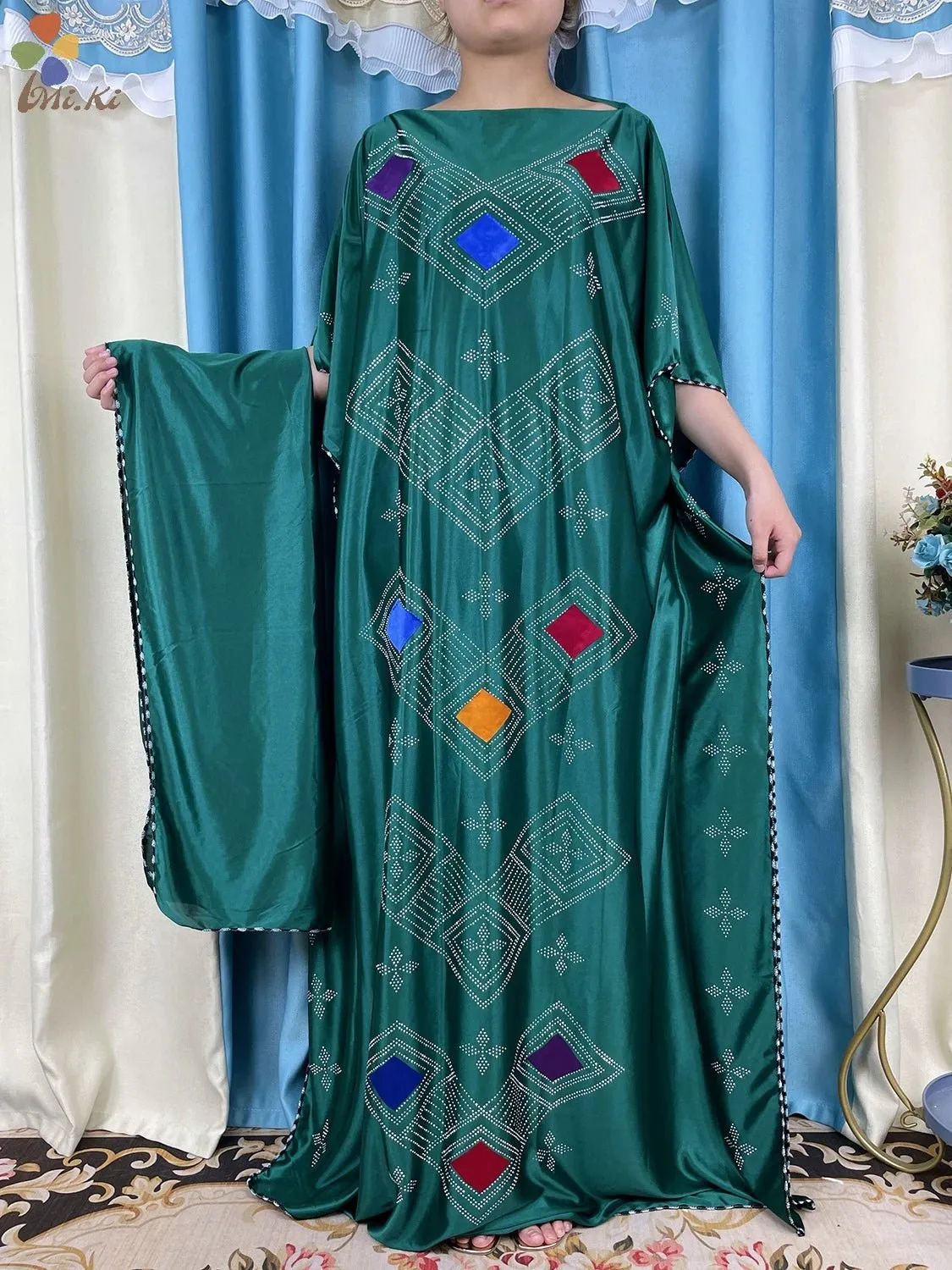 Luxurious New African Abaya: Muslim Prayer Clothing for Women with Exquisite Inlays