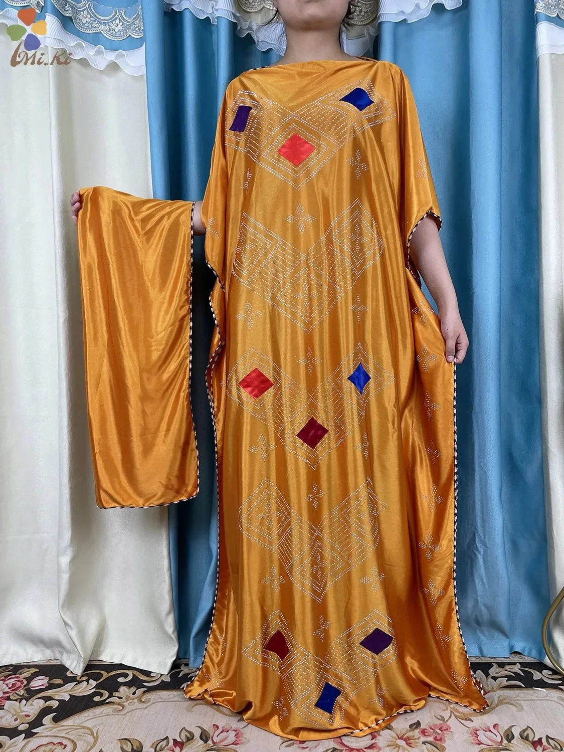 Luxurious New African Abaya: Muslim Prayer Clothing for Women with Exquisite Inlays