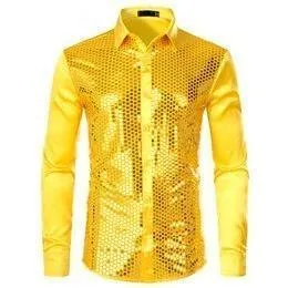 Luxury Sequins Silk Shirt For Men