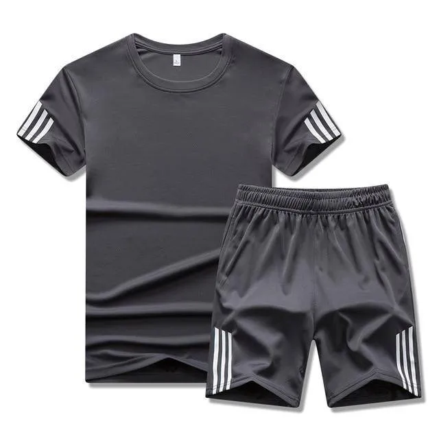 Men's 2Pc Running/Gym Short & Shirt Quick Drying