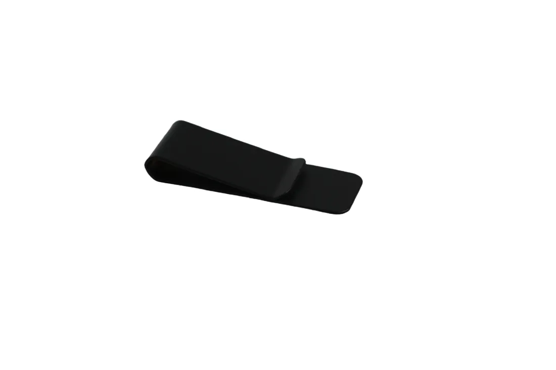 Mens Black 2cms Wide Solid Money Clip