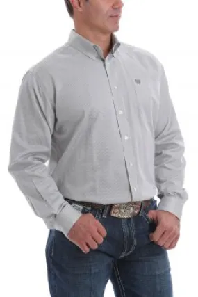 MEN'S CINCH STRIPE BUTTON-DOWN WESTERN SHIRT - WHITE / DARK GREY