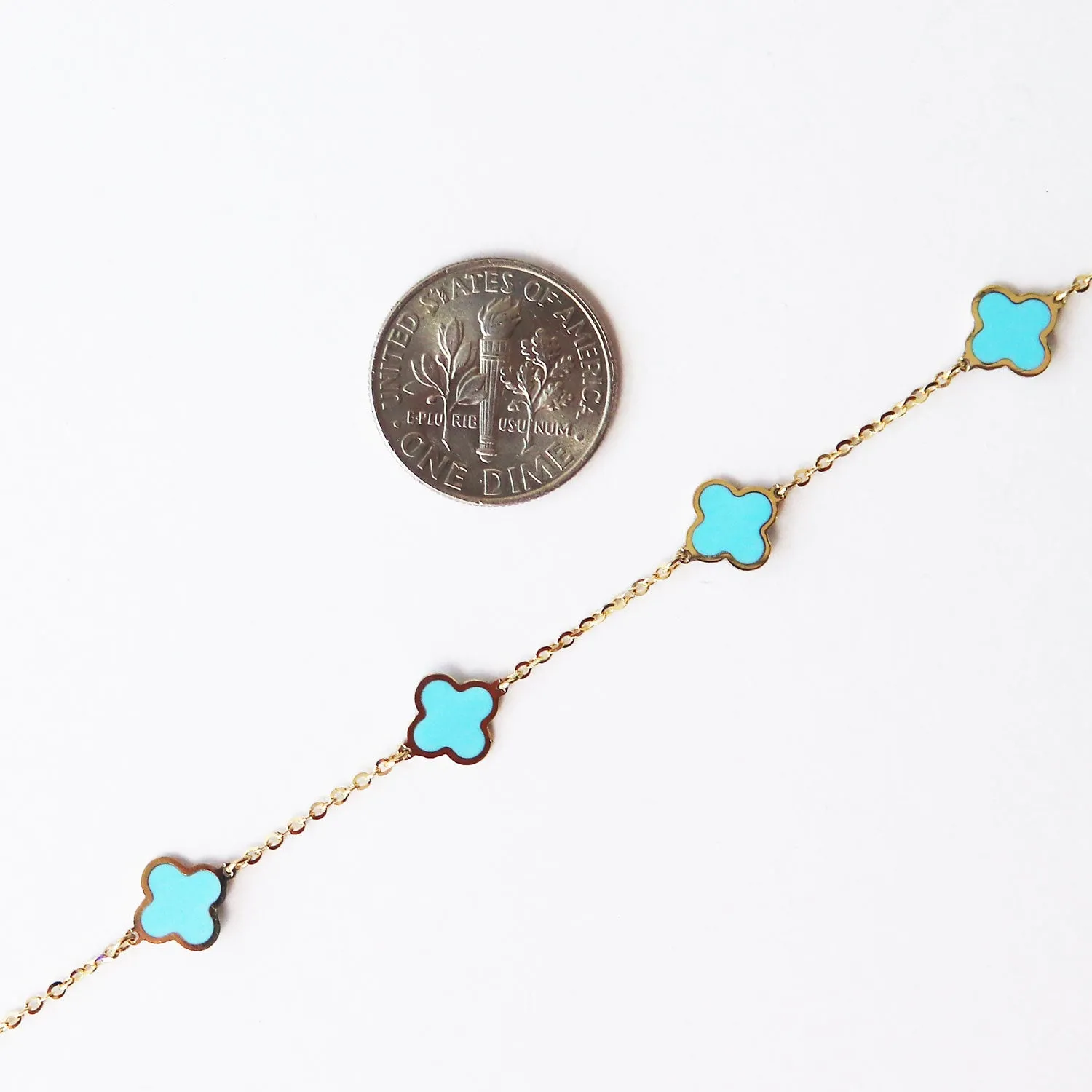 Mini Blue Mixed Clover Bracelet