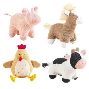 Mud Pie Farm Animal Knit Rattle