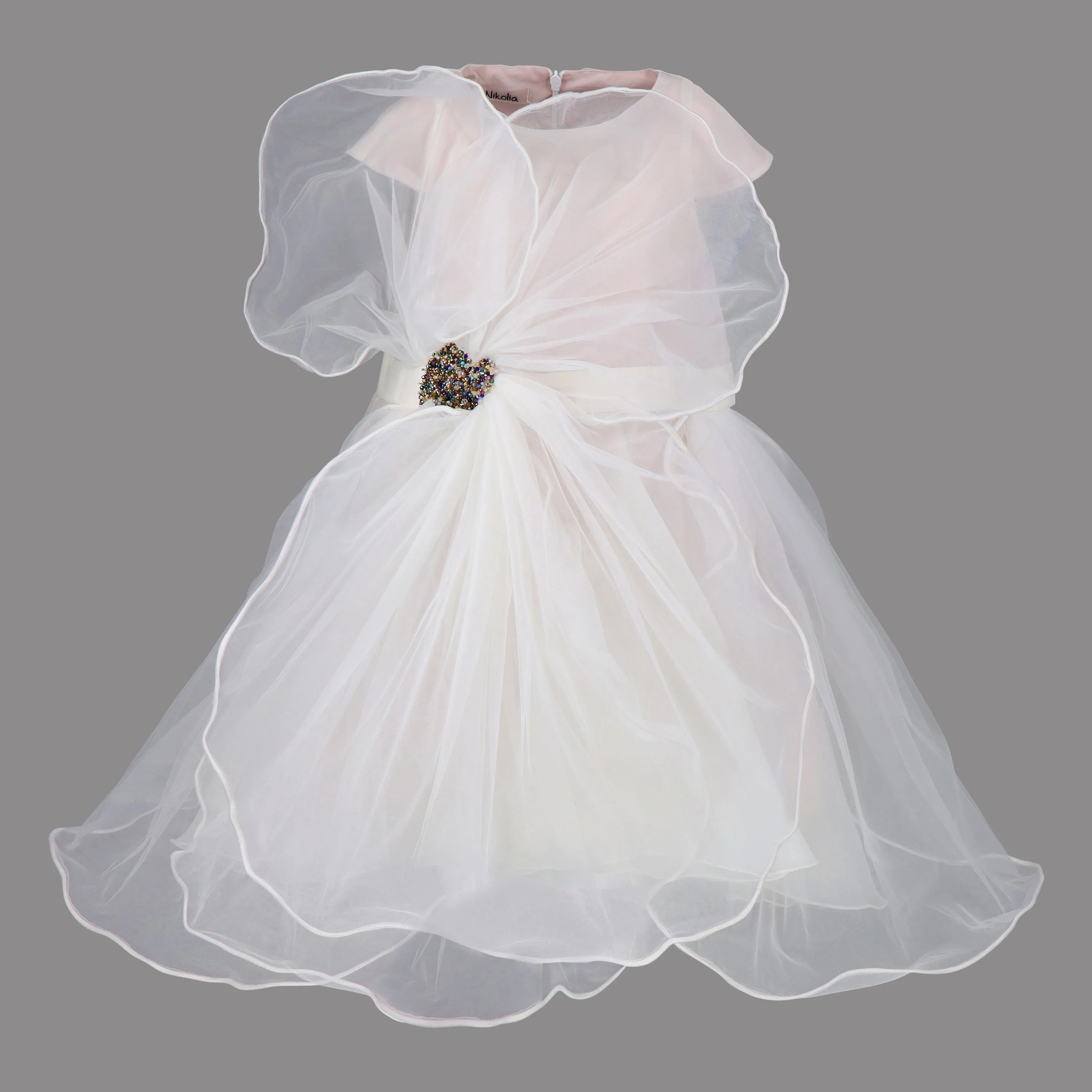 NIKOLIA Beautiful Madness Signature Tulle Dress in White