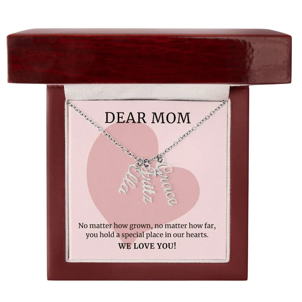 No Matter How Grown, Mom Gift Custom Multi Children Name Necklace