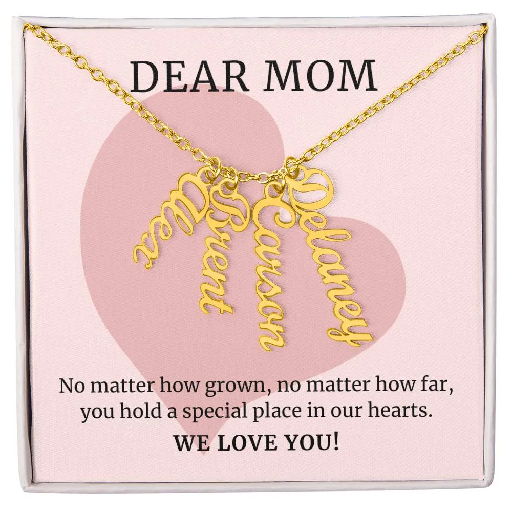 No Matter How Grown, Mom Gift Custom Multi Children Name Necklace