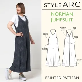 Norman Jumpsuit Sewing Pattern by Style Arc, US Sizes 0-32