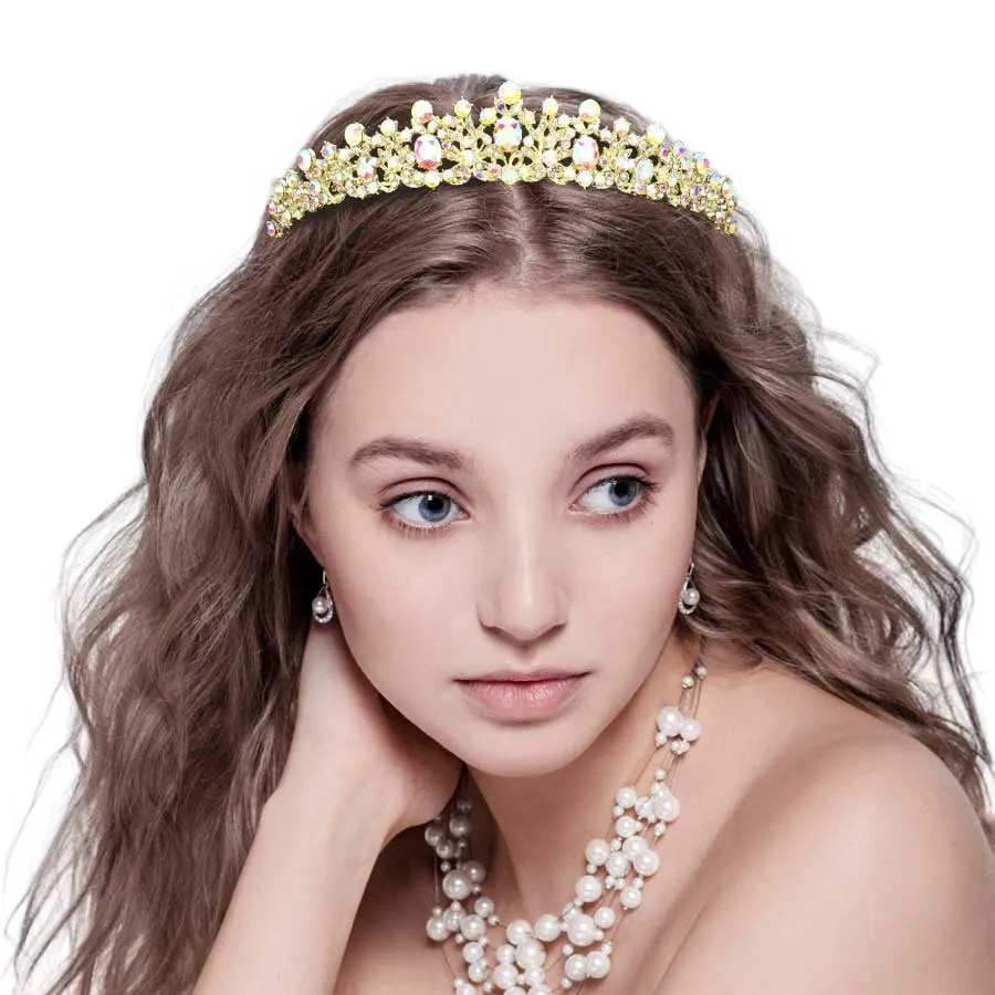 Oval Stone Pointed Princess Tiara