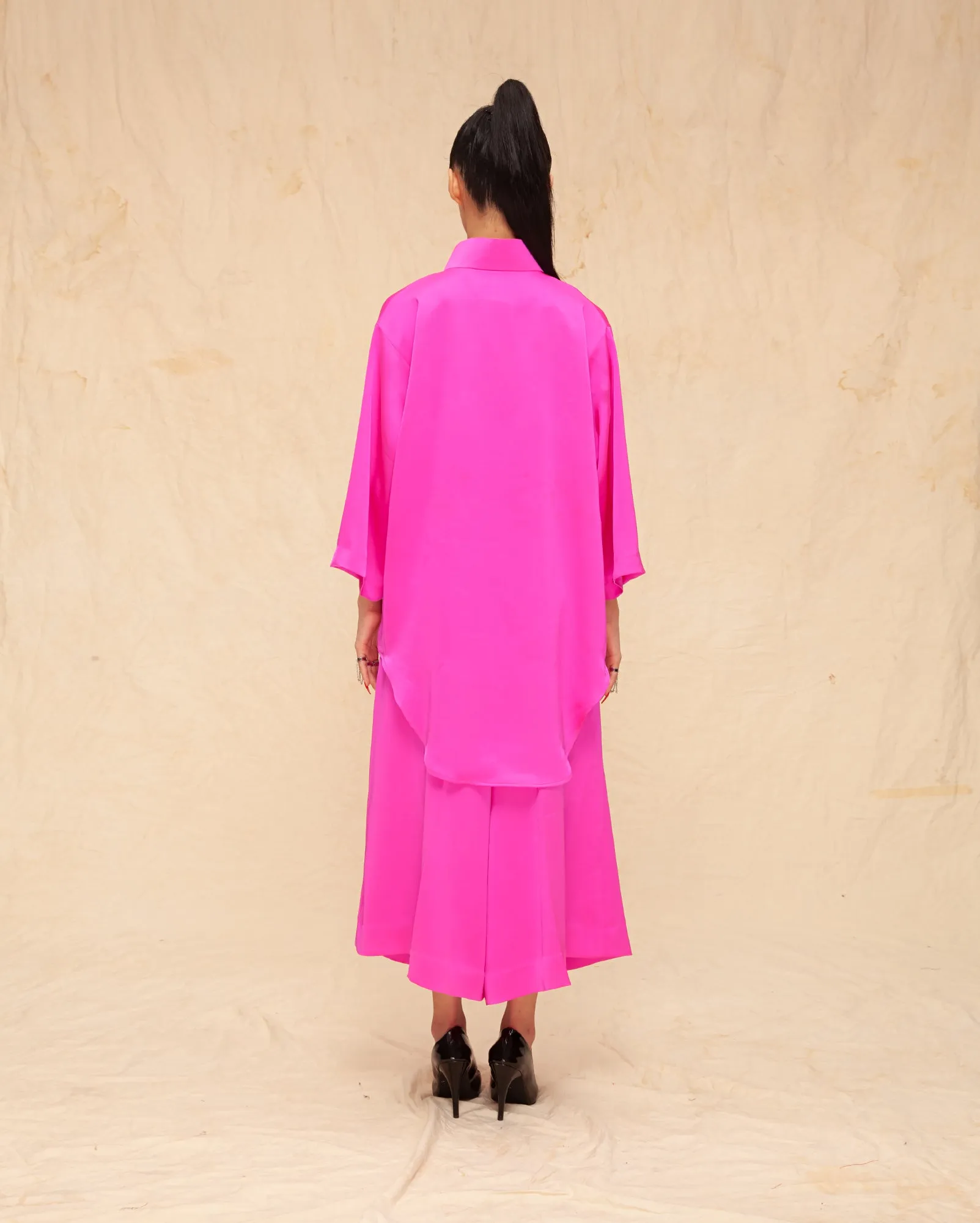 Palazzo Tang Suit (Fuchsia)