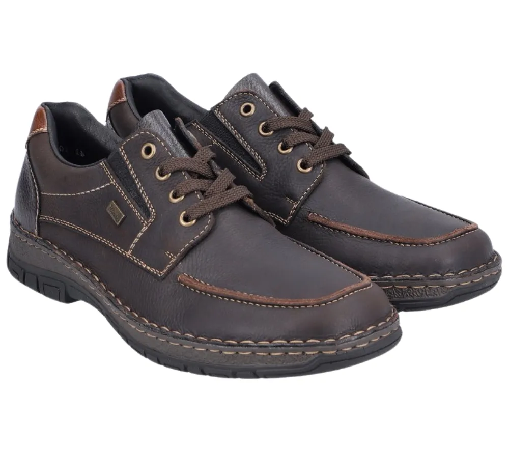 Pantofi casual, barbati, RIEKER, TEX ANTISTRESS, 05100-25 maro inchis, piele naturala