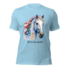 Patriotic Horse T Shirt With Customizable Text