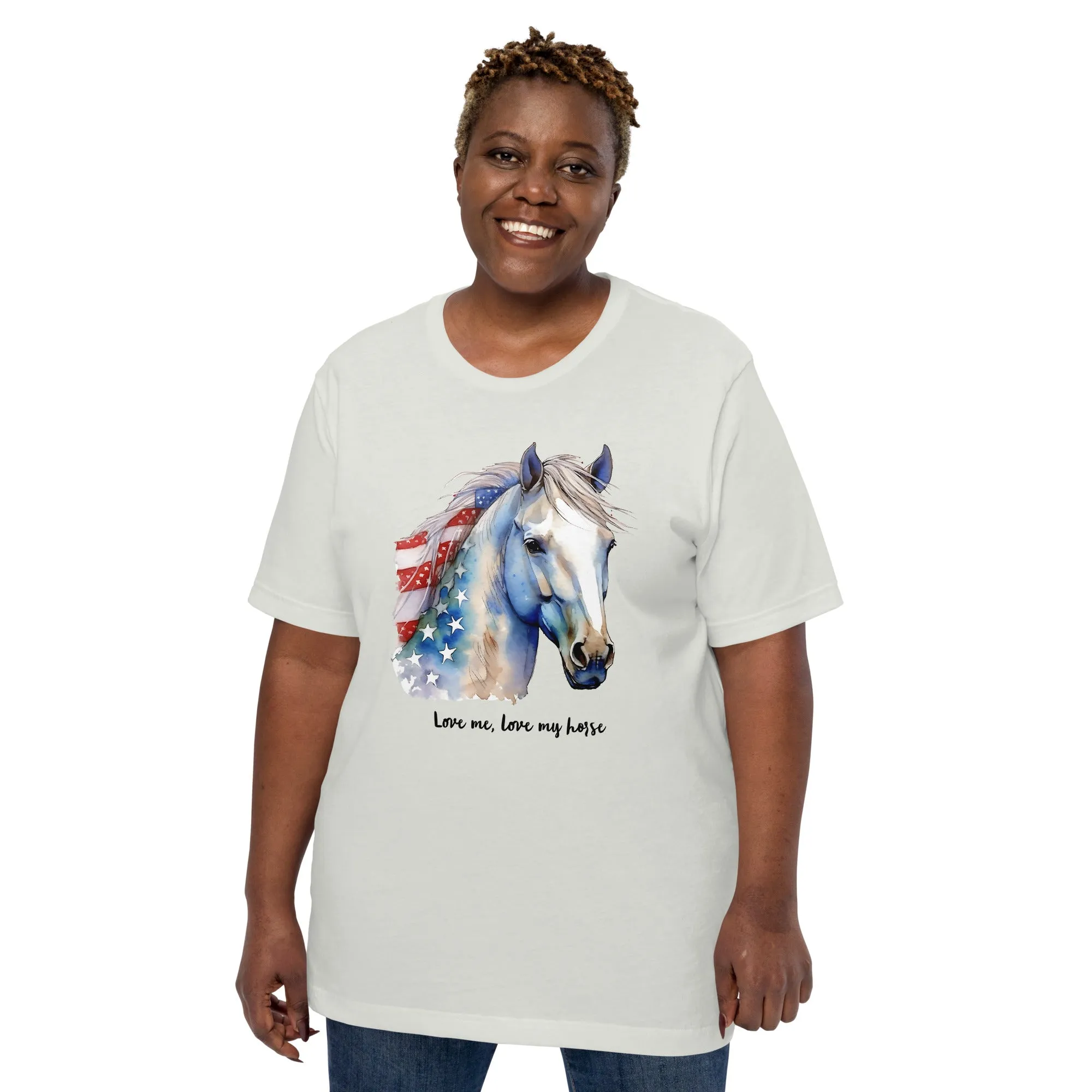 Patriotic Horse T Shirt With Customizable Text