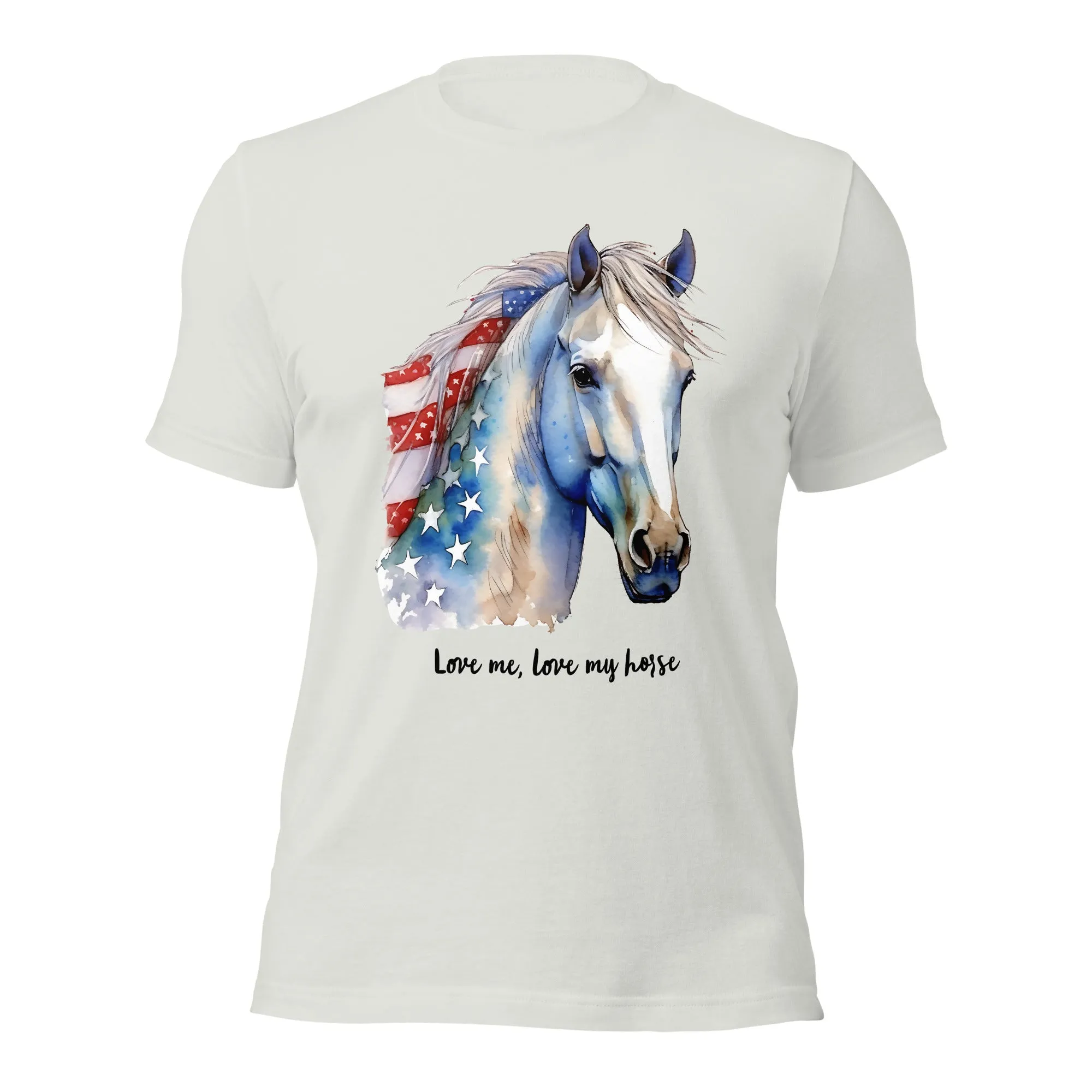 Patriotic Horse T Shirt With Customizable Text